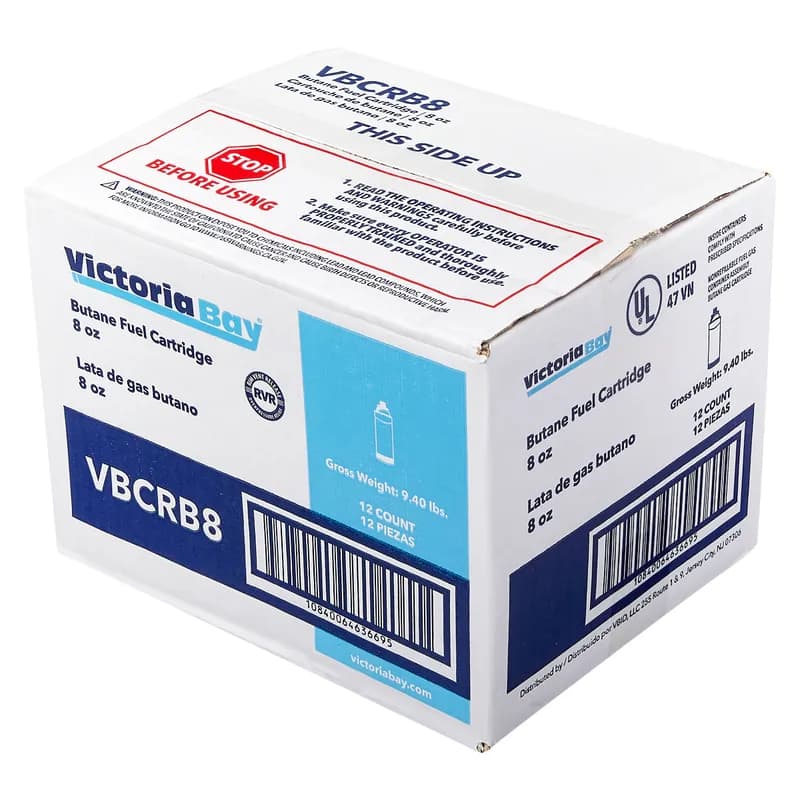 Victoria Bay Butane Fuel 8 OZ Cassette 12/Case