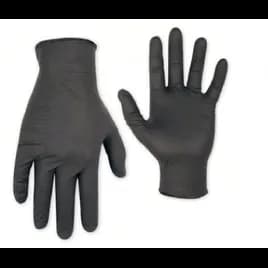 ADVANCE Examination Gloves Large (LG) Black 6MIL Nitrile Powder-Free Ambidextrous Beaded Cuff 100 Count/Box 10 Box/Case