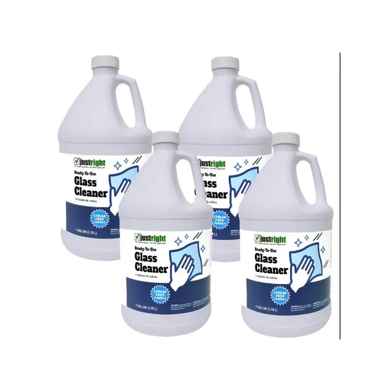 Just Right Glass Cleaner 1 GAL RTU Low Foam Streak-Free 4 Count/Case