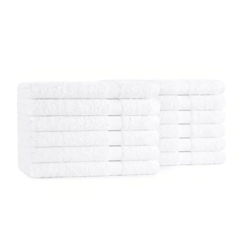 Hand Towel 16X27 IN White Cotton Terry Cloth 12/Dozen