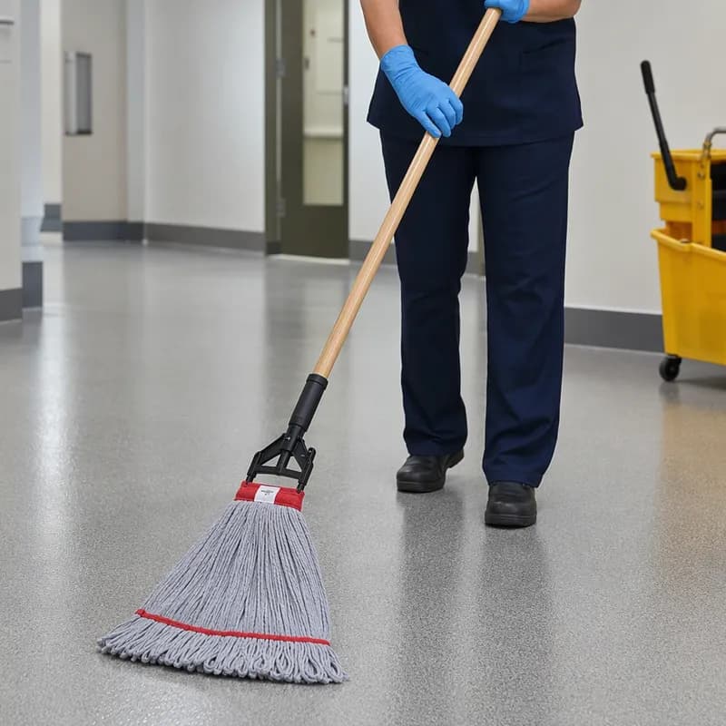 SmartColor™ Scrub Mop Gray Red Microfiber Loop End Heavy Duty Launderable 1/Each