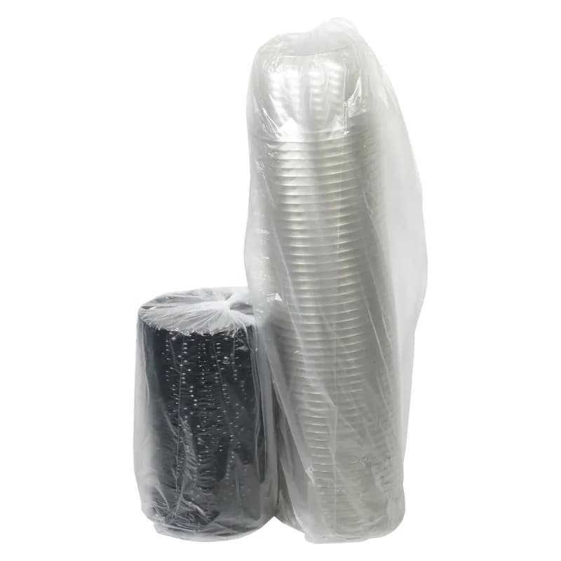 Cake Container & Lid Combo With Dome Lid 6.83X4 IN PET Black Clear Round Swirl 200/Case