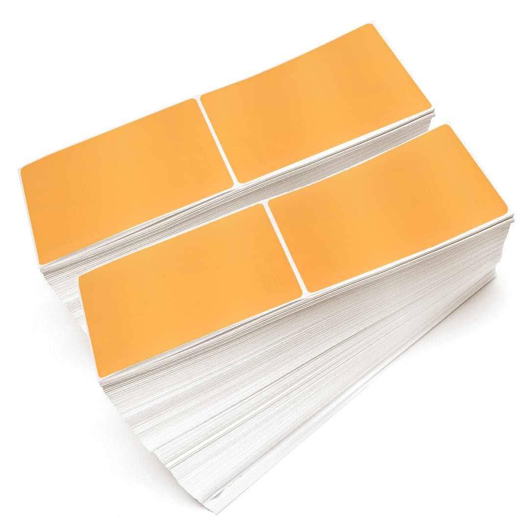 Direct Thermal Label 4X6 IN Orange Ink Coated Paper Fanfold 021U 2000 Count/Pack 2 Packs/Case 4000 Count/Case