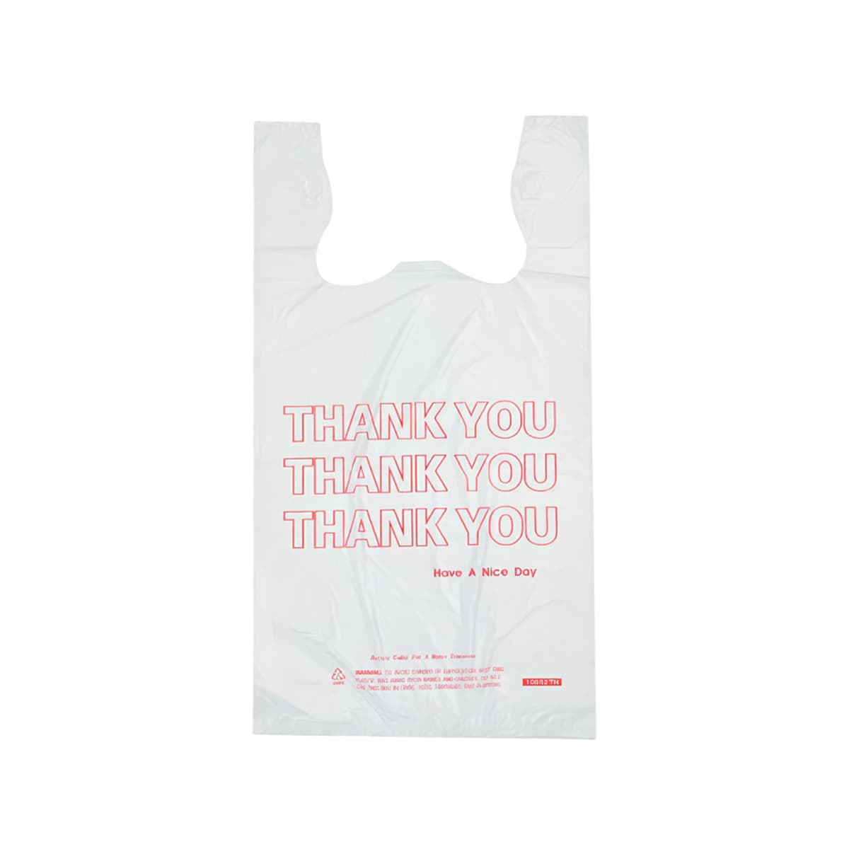 Hilex® Bag 1/6 HDPE 13MIC Thank You T-Sack 1000/Case