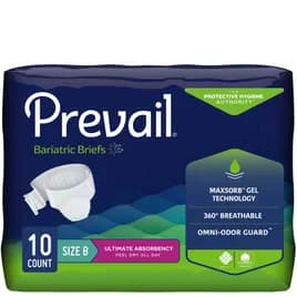 Prevail® Unisex Underwear XXXL White Textile Brief 10 Count/Bag 4 Bags/Case