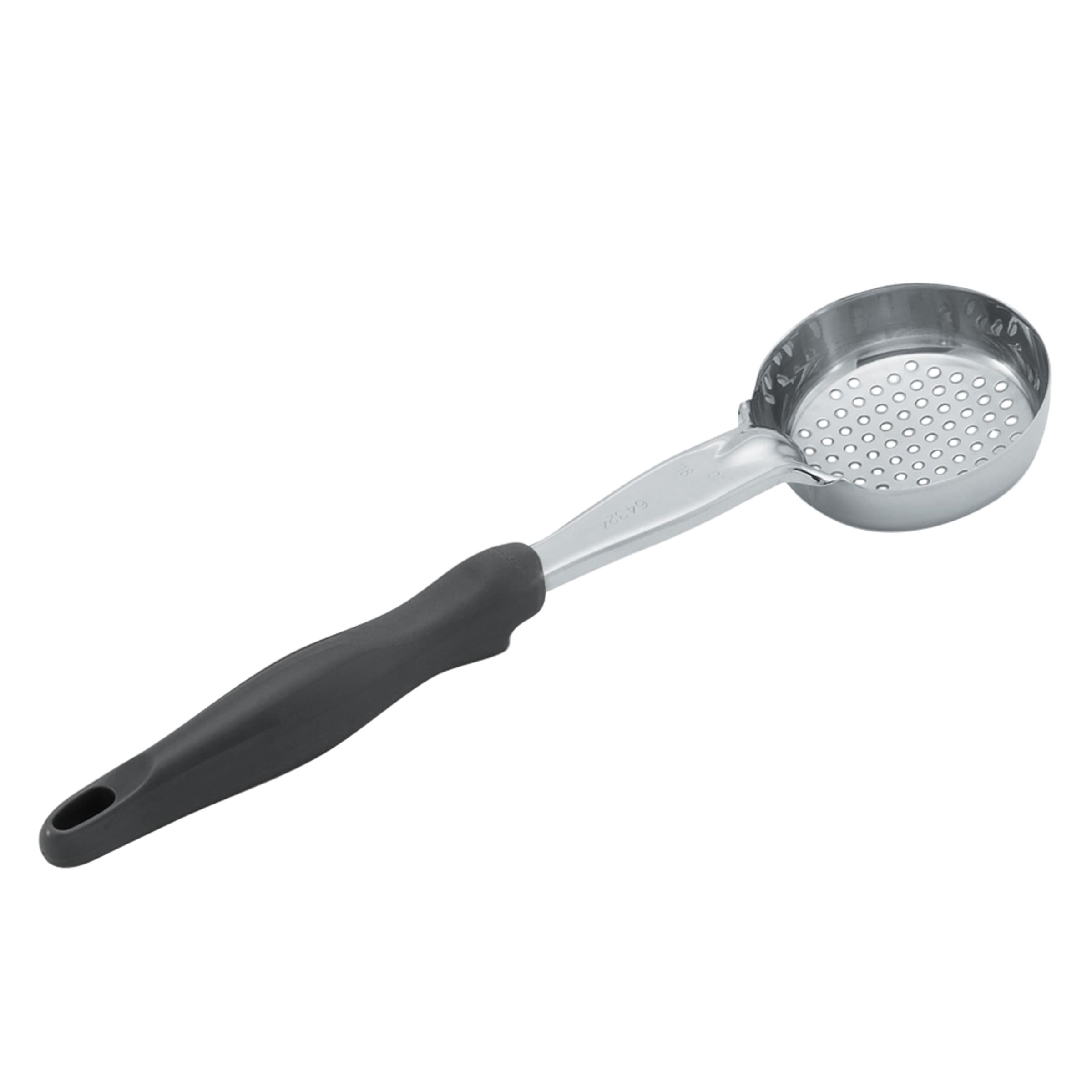Spoodle 4 OZ Stainless Steel Perforated Black Handle Heavy Duty 12/Each