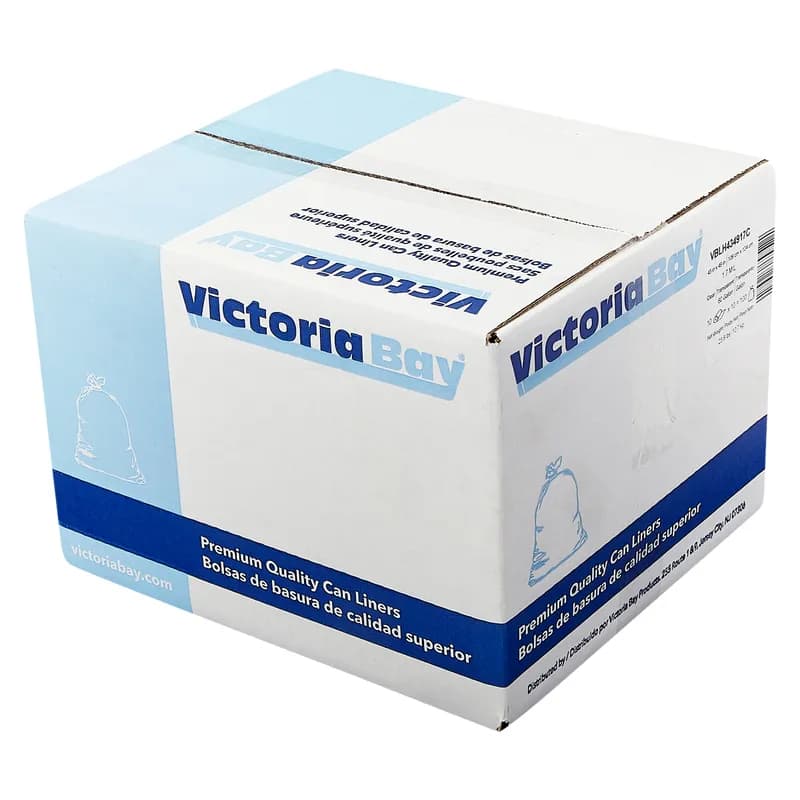 Victoria Bay Can Liner 43X49 IN 50-60 GAL Clear 1.7MIL 10 Count/Roll 10 Rolls/Case