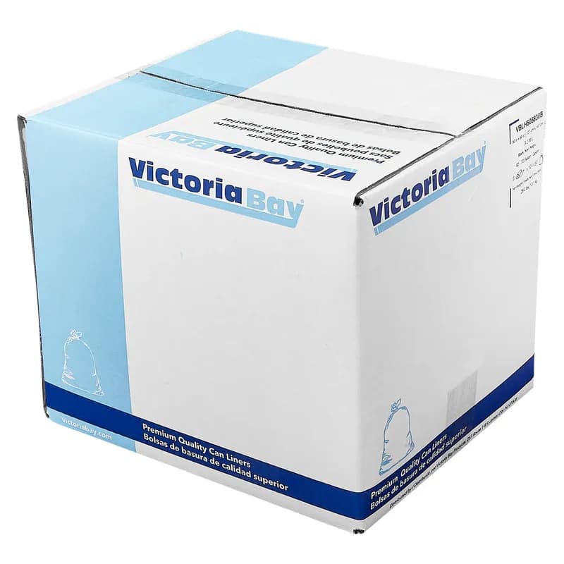 Victoria Bay Can Liner 50X58 IN 60 GAL Black 3.0MIL 10 Count/Roll 5 Rolls/Case