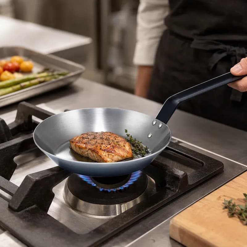 Fry Pan 8 IN Carbon Steel French Style Polished 1/Each