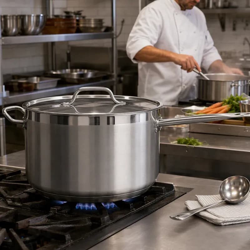 Sauce Pan 22.72X11.61X6.34 IN 10 QT Stainless Steel With Lid Dishwasher Safe Oven Safe 1/Each