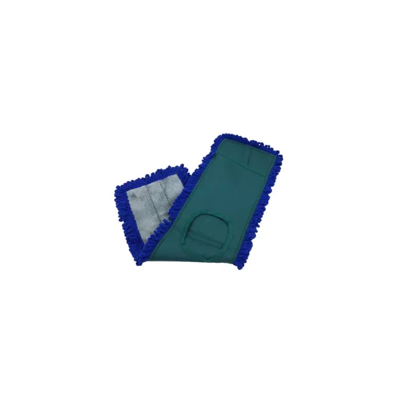 HOSPECO® Dust Mop 24 IN Blue Gray Dark Green Microfiber Fringed Loop End Canvas Backing 1/Each