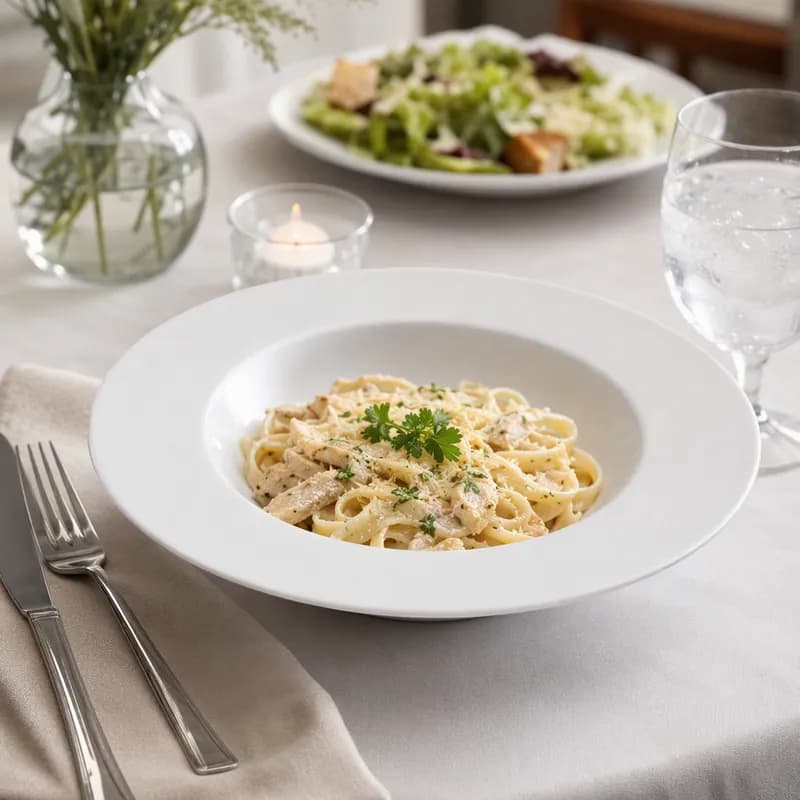 Market Buffet Collection Pasta Bowl 12 IN 18 OZ Porcelain White Wide Rim 12/Case