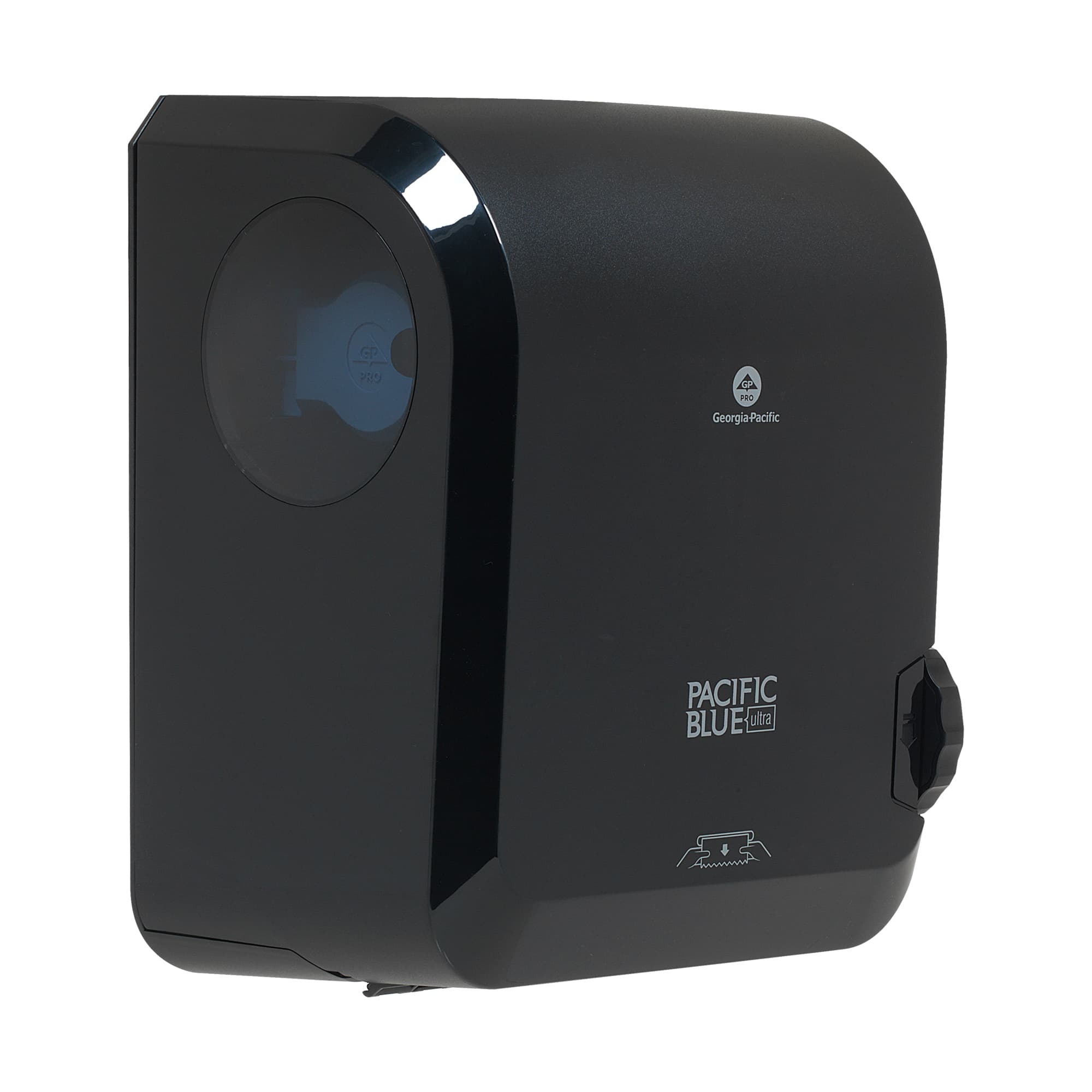 Pacific Blue Ultra™ Paper Towel Dispenser 9X12.9X16 IN Wall Mount Black 1-Roll Mechanical High Capacity 8IN Roll 1/Each