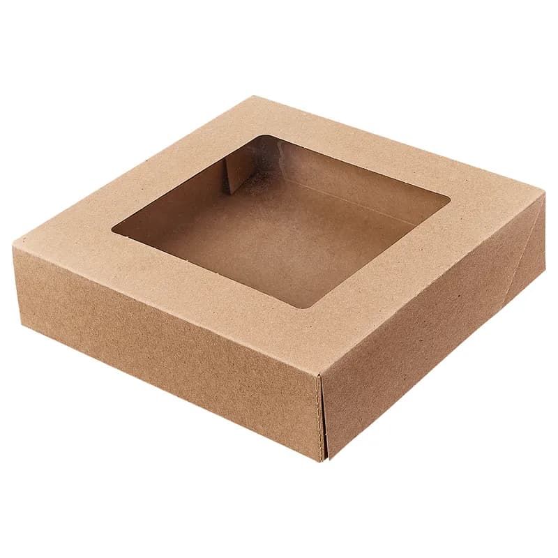 Victoria Bay Cake Box 10X10X2.5 IN Kraft With Window 200/Case