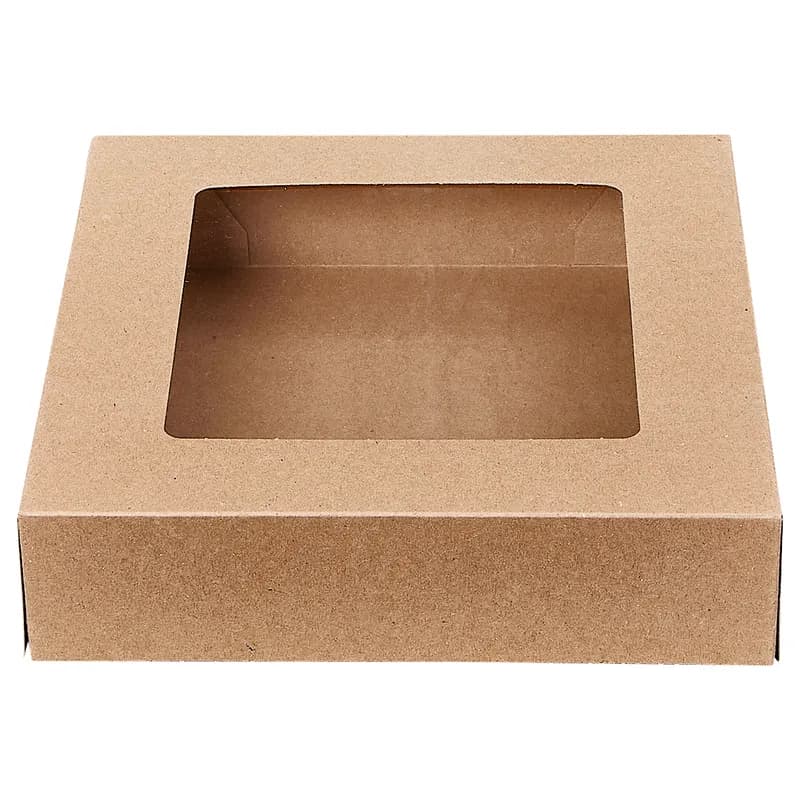Victoria Bay Cake Box 10X10X2.5 IN Kraft With Window 200/Case