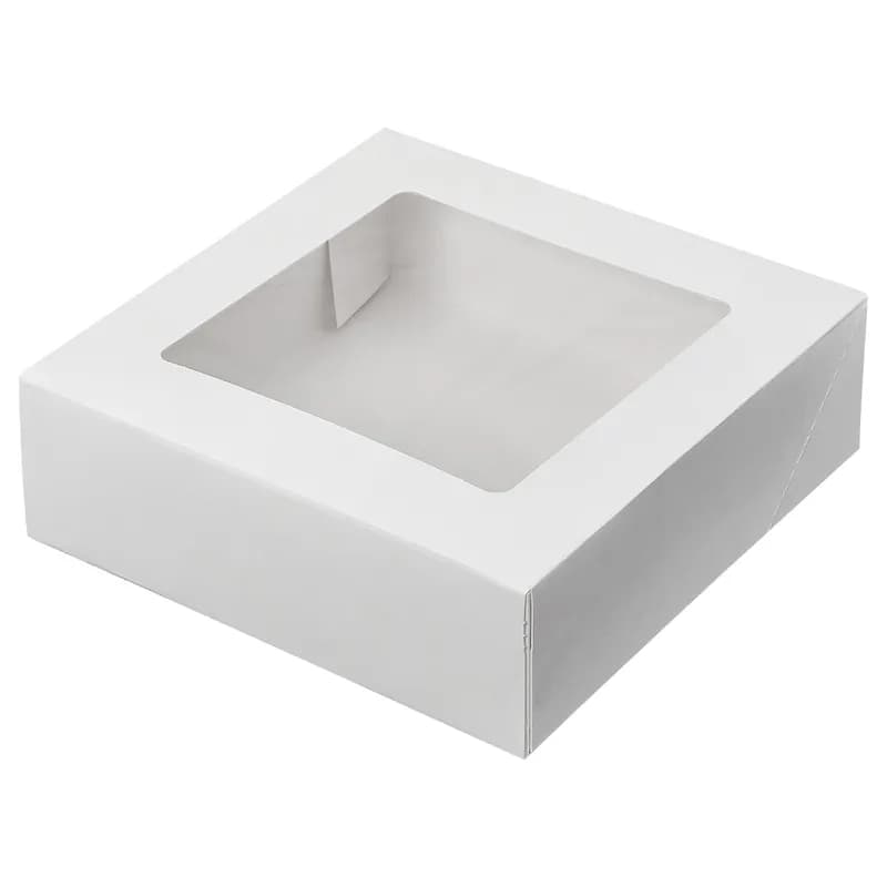 Victoria Bay Cake Box 8X8X2.5 IN White With Window 200/Case