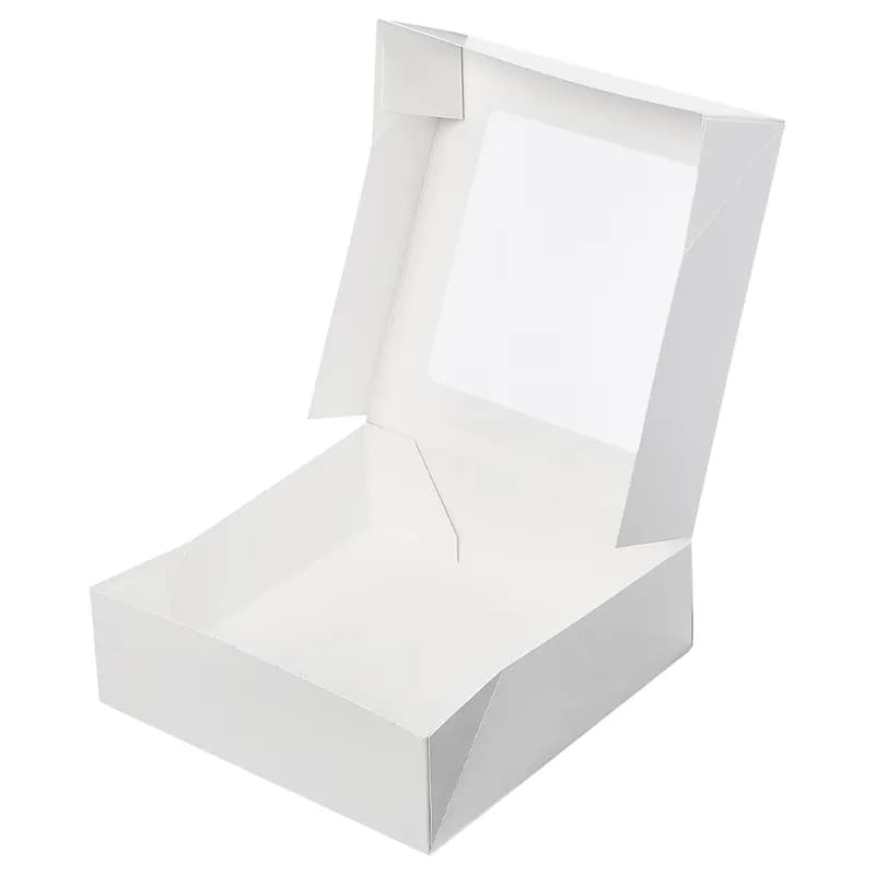 Victoria Bay Cake Box 8X8X2.5 IN White With Window 200/Case