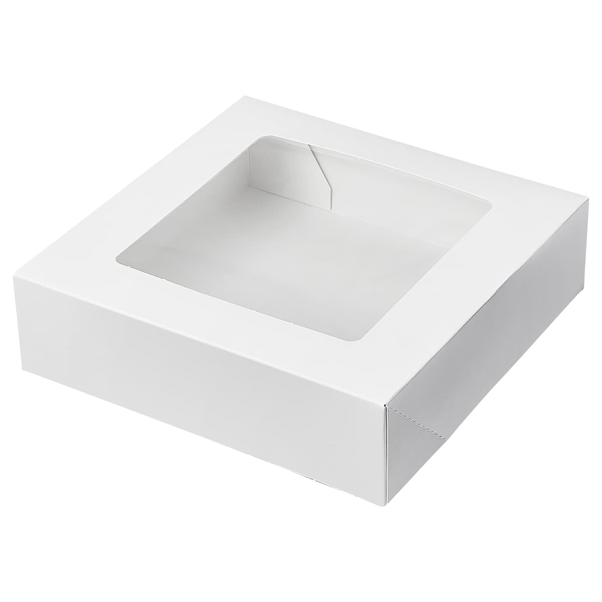 Victoria Bay Cake Box 9X9X2.5 IN White With Window 200/Case