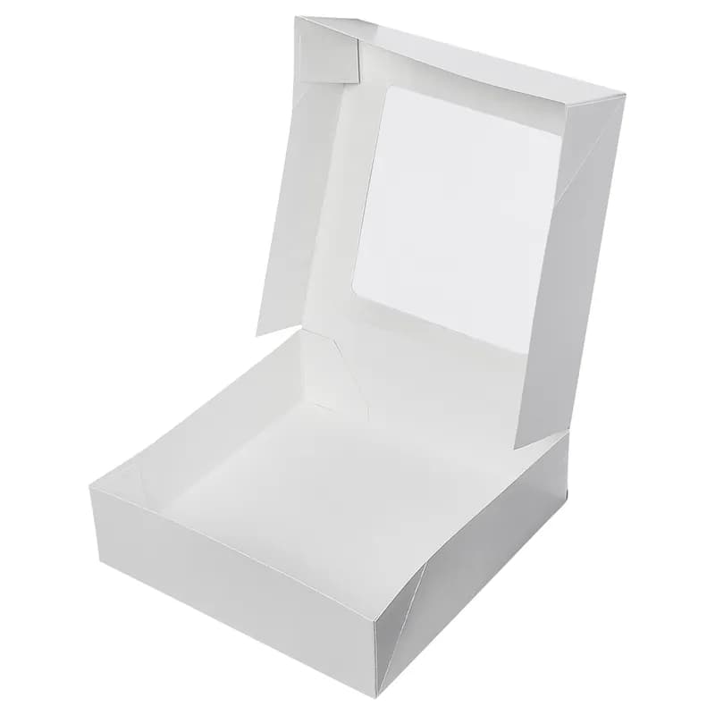 Victoria Bay Cake Box 9X9X2.5 IN White With Window 200/Case
