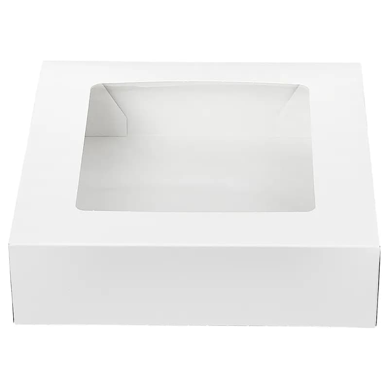 Victoria Bay Cake Box 9X9X2.5 IN White With Window 200/Case