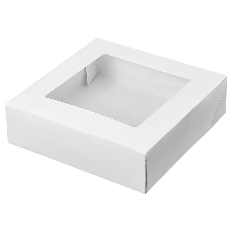 Victoria Bay Cake Box 9X9X2.5 IN White With Window 200/Case