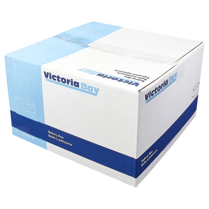 Victoria Bay Cake Box 9X9X2.5 IN White With Window 200/Case