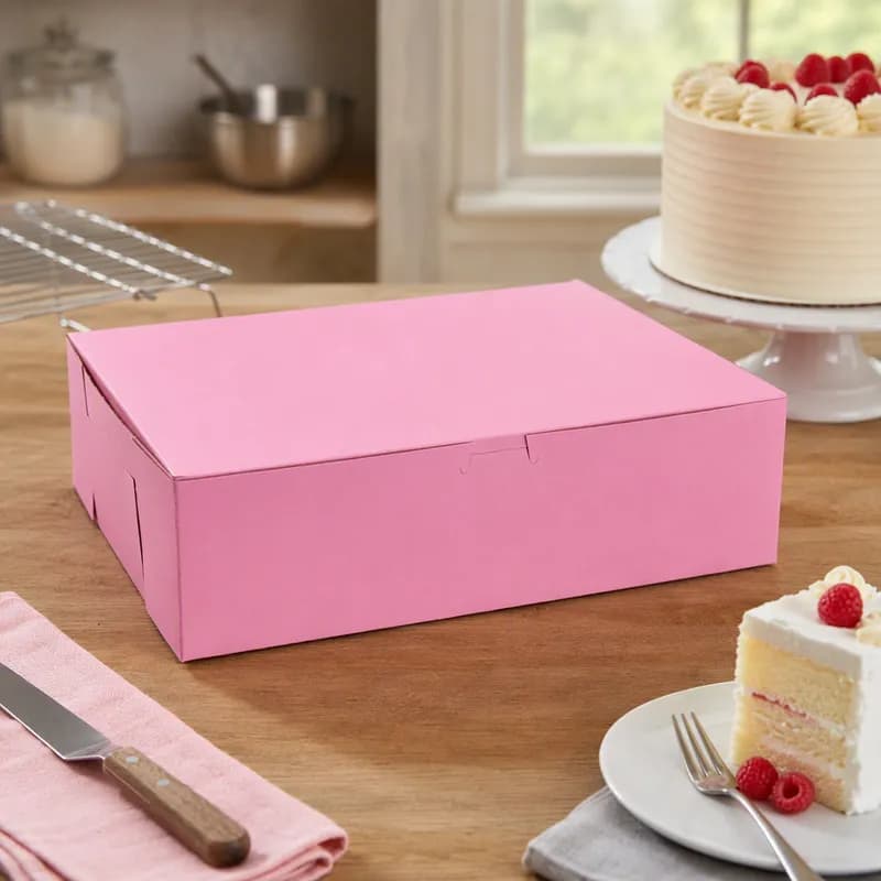 Victoria Bay Cake Box 14X10X4 IN Paperboard Pink 100/Bundle