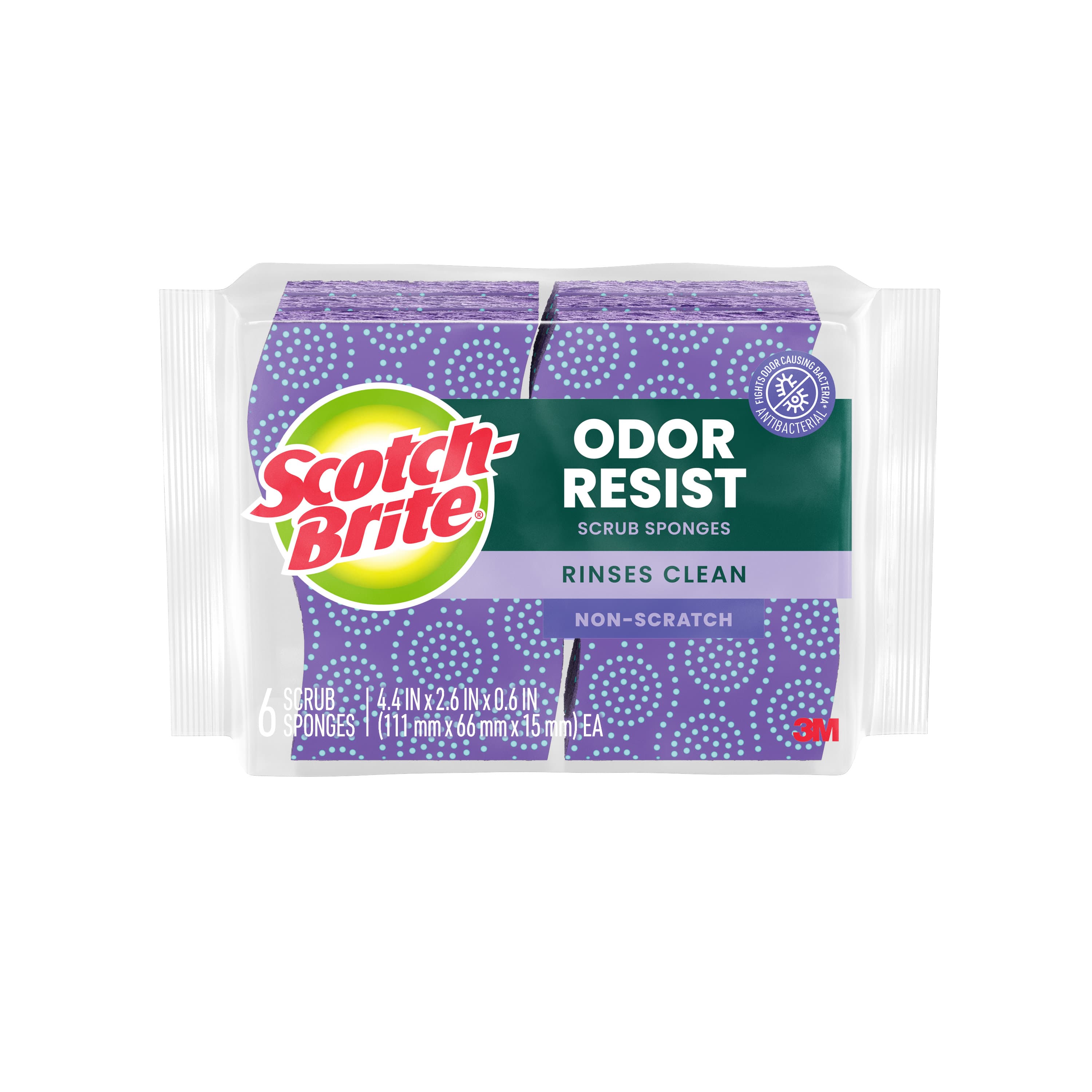 Scotch-Brite™ 20306-4 Sponge Blue Odor Resistant Non-Scratch 6/Pack