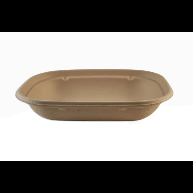 Take-Out Container Base 20 OZ 8.7X6.7X1.7 IN Pulp Fiber Kraft Rectangle Laminated 400/Case