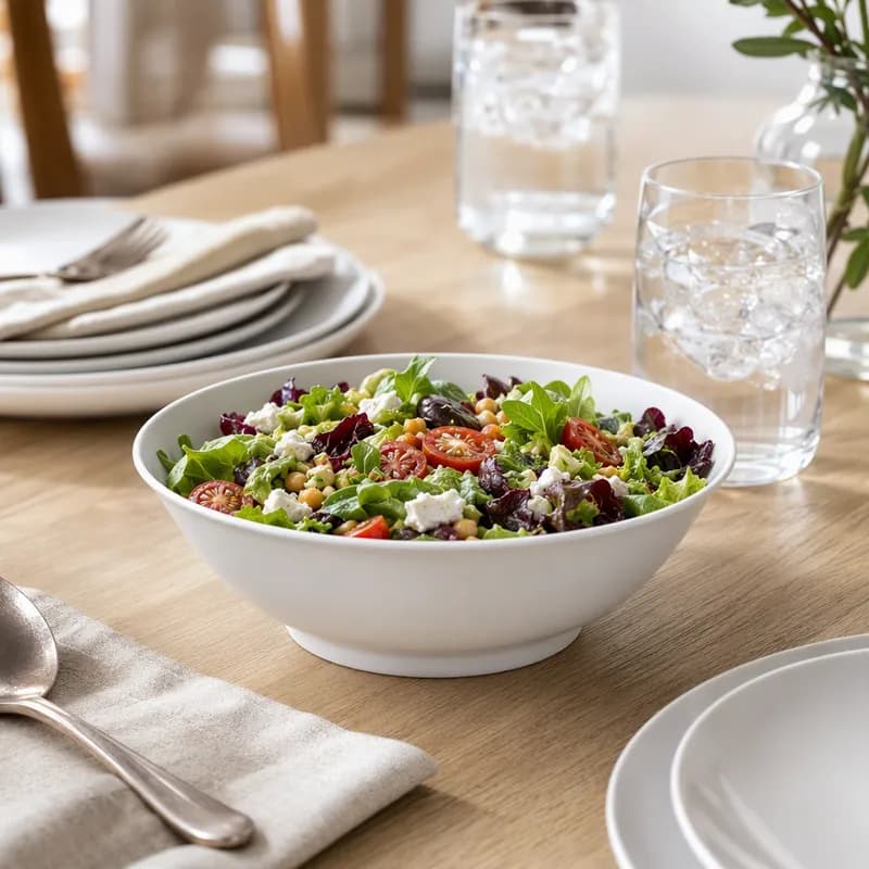 Serving Bowl 8.07X8.07X2.68 IN 41 OZ Melamine White Rimless Dishwasher Safe 12/Case