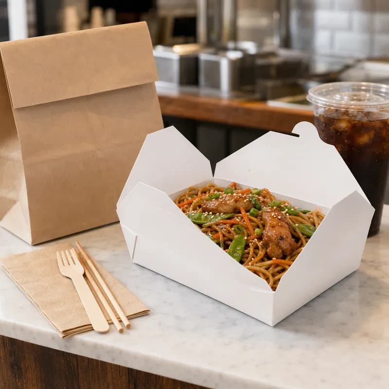 Victoria Bay #2 Take-Out Box Fold-Top 8.4X6.1X2 IN Paper White Cut Resistant Grease Resistant Leak Resistant 200/Case