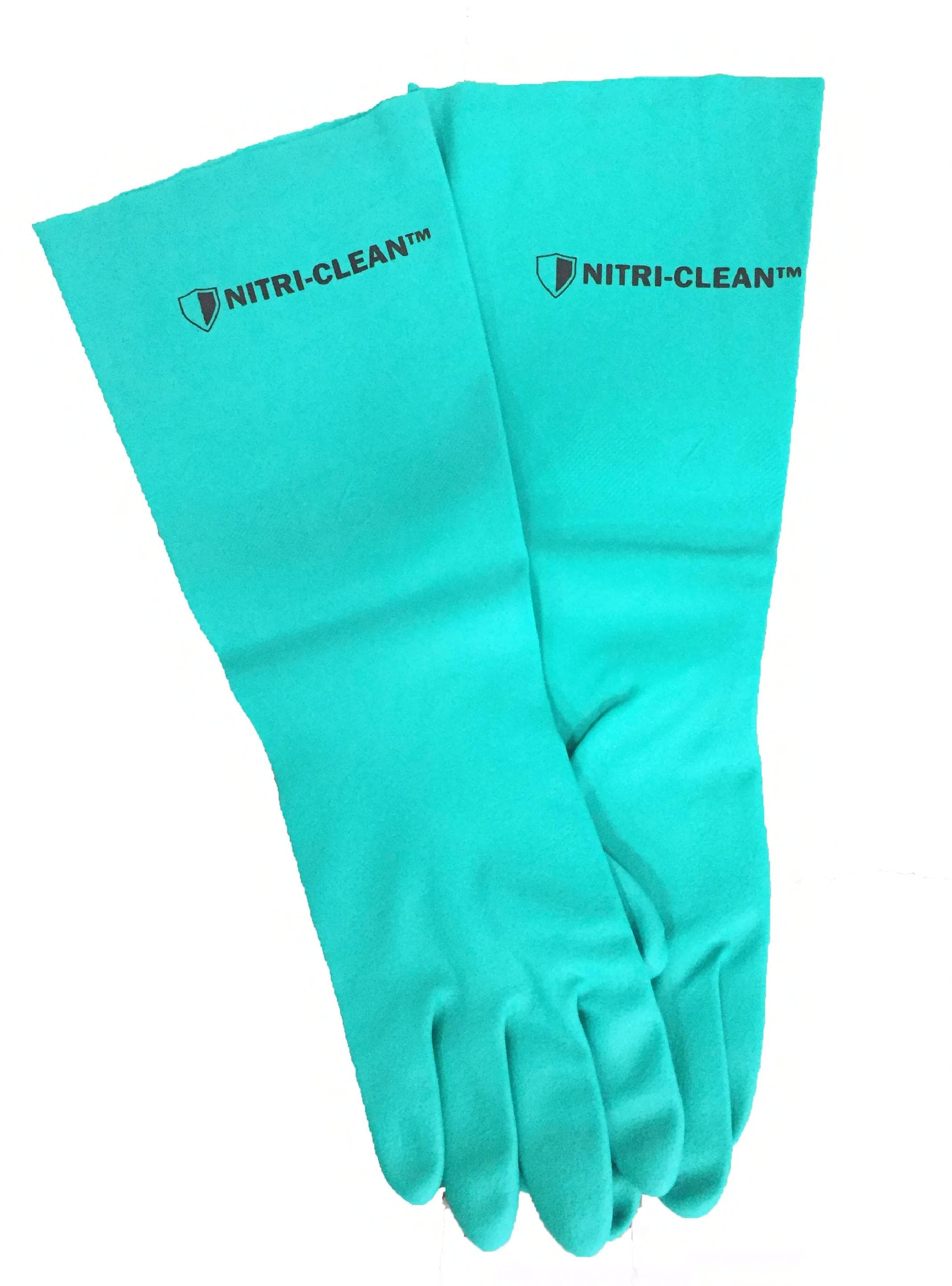 Nitri-Clean™ Gloves Small (SM) #8 18 IN Green 22MIL Heavy Duty Nitrile Rethermalizer 24 Count/Bag 6 Bags/Case