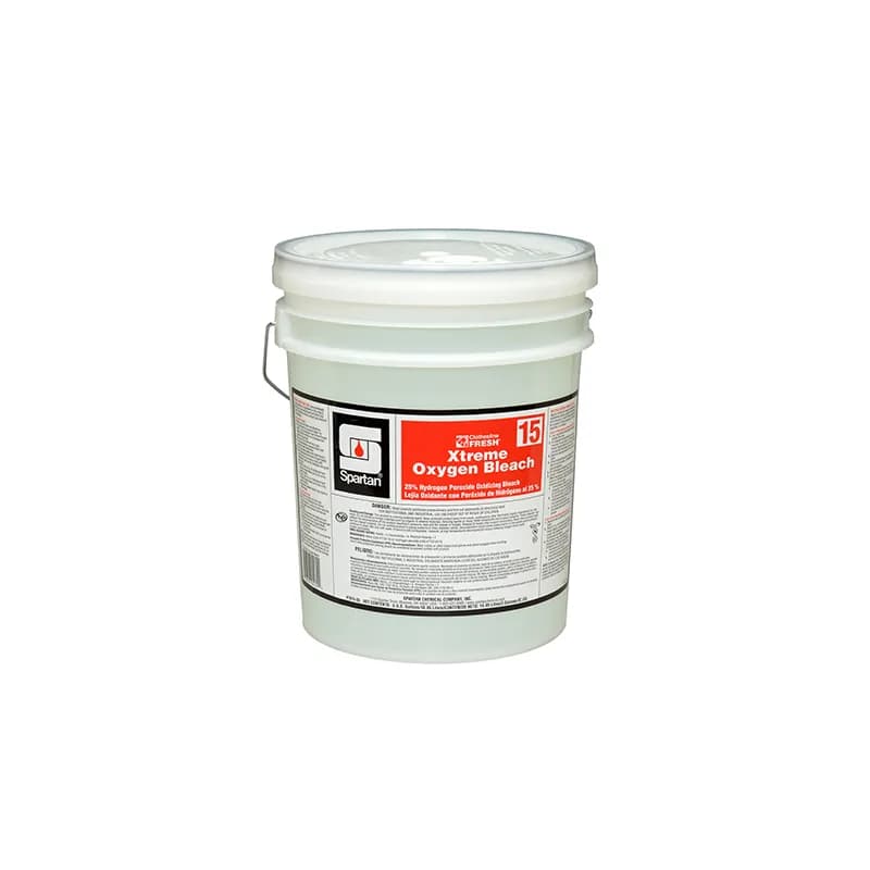 Clothesline Fresh® Xtreme® 15 Fragrance Free Oxygen Bleach 5 GAL Acidic RTU Hydrogen Peroxide 1/Pail