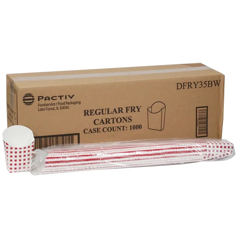 French Fry Cup & Scoop 3.21X1.64X4.71 IN Paperboard White Red 1000/Case