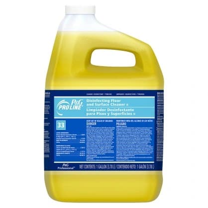 Pro Line® #33 Fresh Scent Floor Cleaner Disinfectant 1 GAL Multi Surface Neutral Concentrate Closed Loop Quat 4/Case