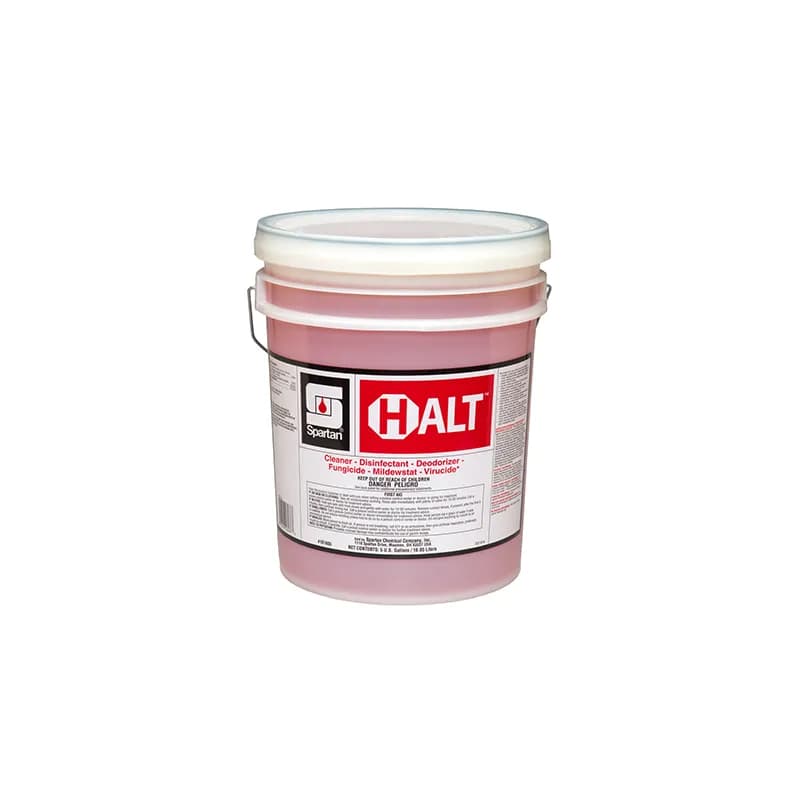 Halt® Unscented One-Step Disinfectant 5 GAL Multi Surface Alkaline Bactericidal Mildewcidal Fungicidal Hospital 1/Pail