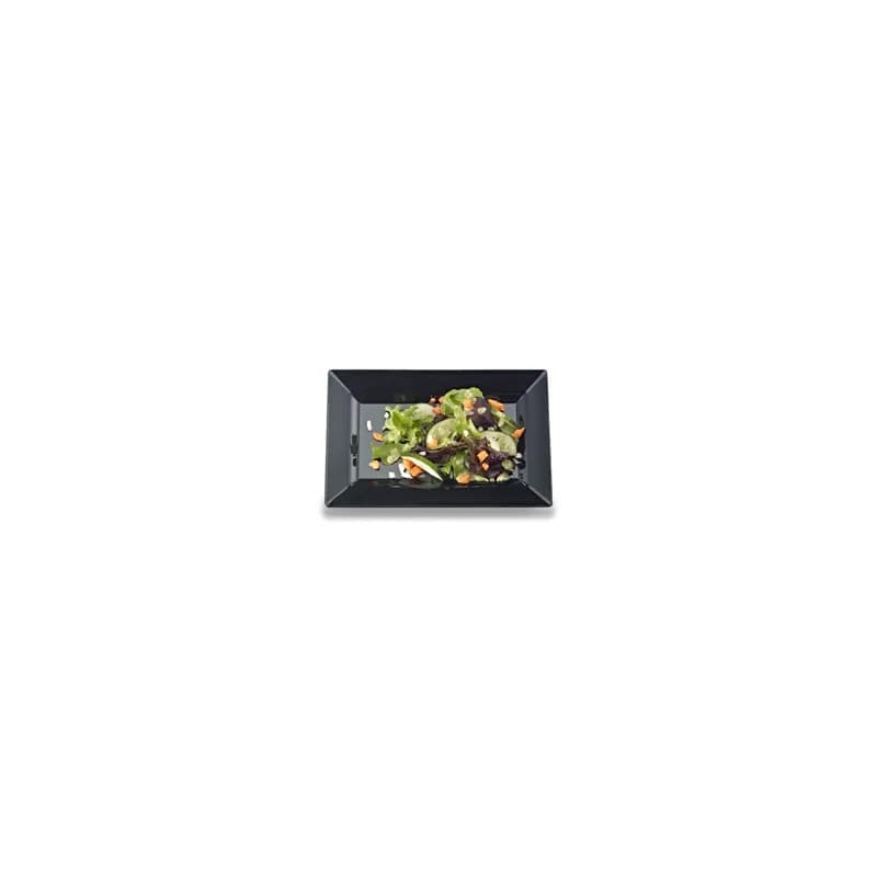 Plate 8 IN Plastic Black Rectangle 120/Case
