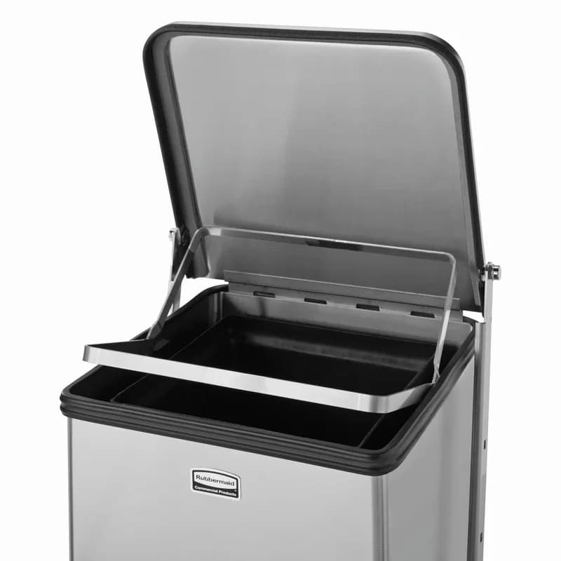 Defenders® Biohazard 1-Stream Trash Can 20.38X20.38X32.63 IN 13 GAL White Square Metal With Hinged Lid Step-On 1/Each