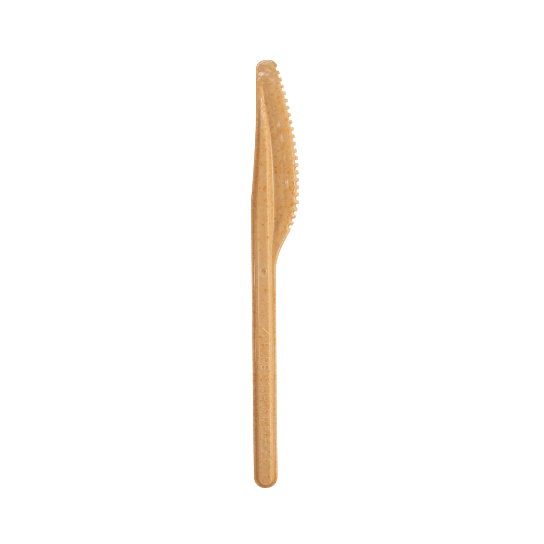 CompostZero™ Knife 7 IN Natural 100 Count/Pack 10 Packs/Case 1000 Count/Case