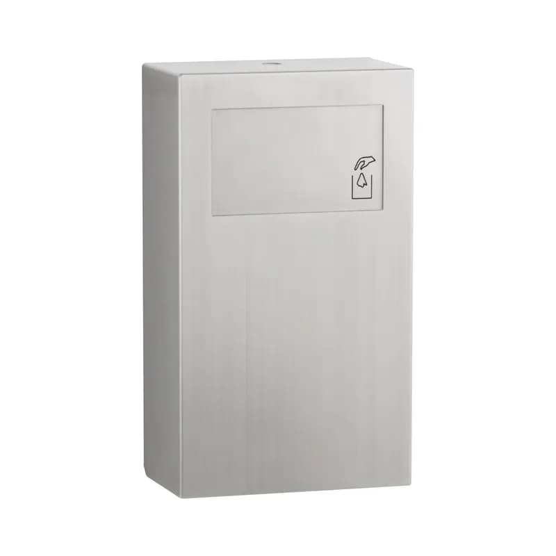 Menstrual Care Disposal Receptacle Stainless Steel Surface Mounted Satin 1/Each