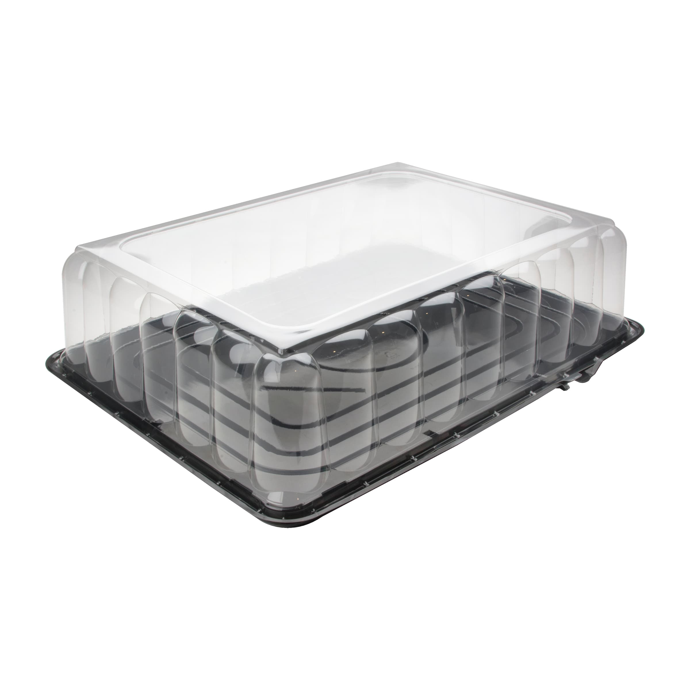 RoseDome 1/2 Sheet Cake Container & Lid Combo 15X20X5 IN PET Clear With Tab 30/Case