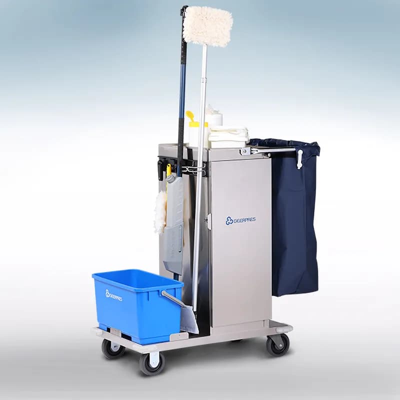 ESCORT® Housekeeping Cart Utility Cart 40.35X21.23X41.05 IN Stainless Steel 1/Each