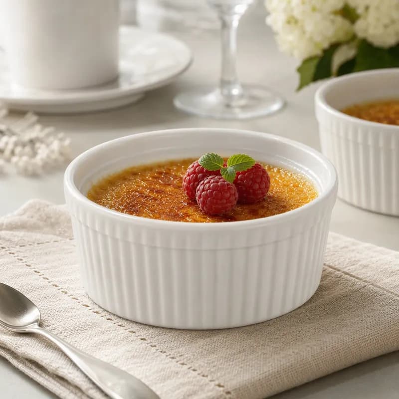 Souffle Ramekin 10 OZ Porcelain White Round Fluted 24/Case
