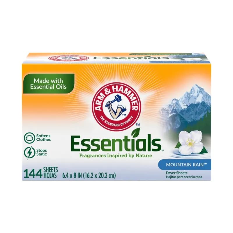 Arm & Hammer™ Essentials™ Mountain Rain Dryer Sheets 144/Box
