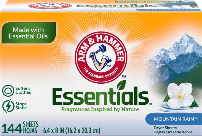 Arm & Hammer™ Essentials™ Mountain Rain Dryer Sheets 144/Box