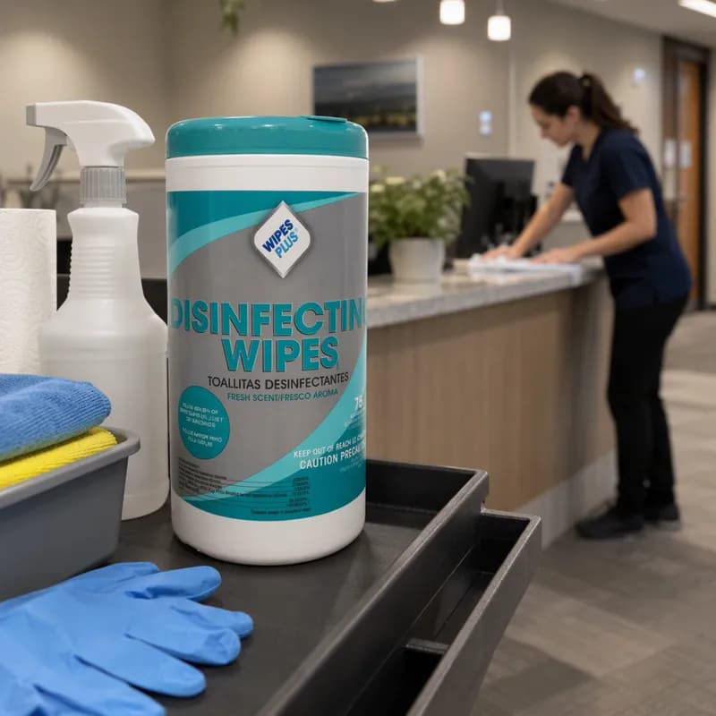 WipesPlus® Fresh Scent One-Step Disinfectant Multi Surface Wipe Non-Ammoniated Bleach-Free 75 Count/Pack 6 Packs/Case