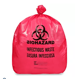 Victoria Bay Biohazard Bag Can Liner 24X24 IN 10 GAL Red 11MIC 50 Count/Roll 20 Rolls/Case