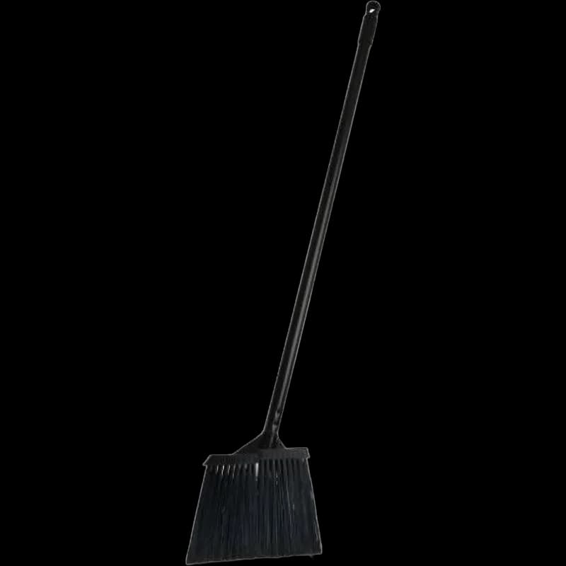 Victoria Bay Lobby Broom Small (SM) 30IN Black Vinyl Coated Metal PP Angled Flagged 1/Each
