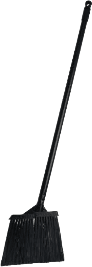Victoria Bay Lobby Broom Small (SM) 30IN Black Vinyl Coated Metal PP Angled Flagged 1/Each