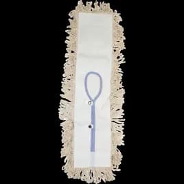 Victoria Bay Dust Mop Head 5X24 IN White Loop End Washable 12 Count/Case